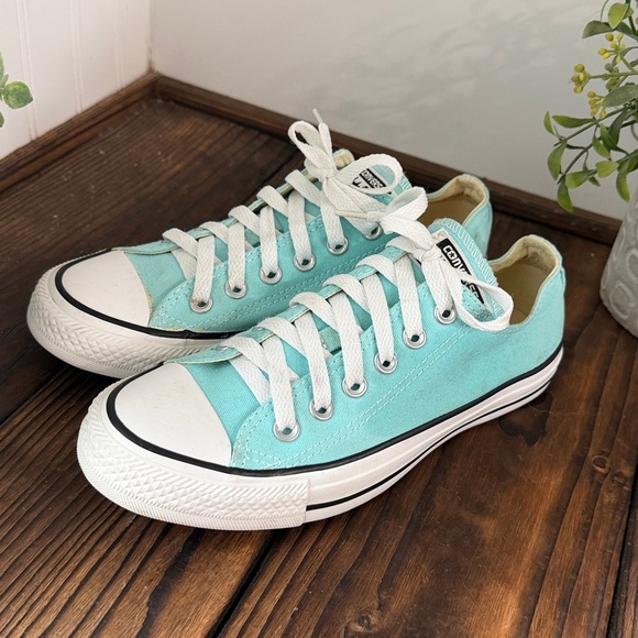 Tiffany Blue Converse Chuck Taylor All Star Aqua Low-Top Sneakers - Picture 3 of 8